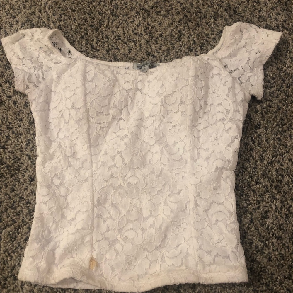 White lace shirt